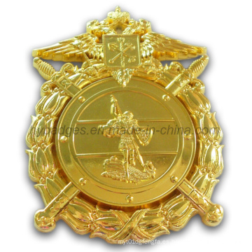 Insignia de uniforme de oro con embrague de clavija de seguridad (GZHY-BADGE-001)